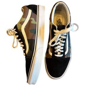 Vans Old Skool Woodland Camo Black Suede Canvas • Men’s 10